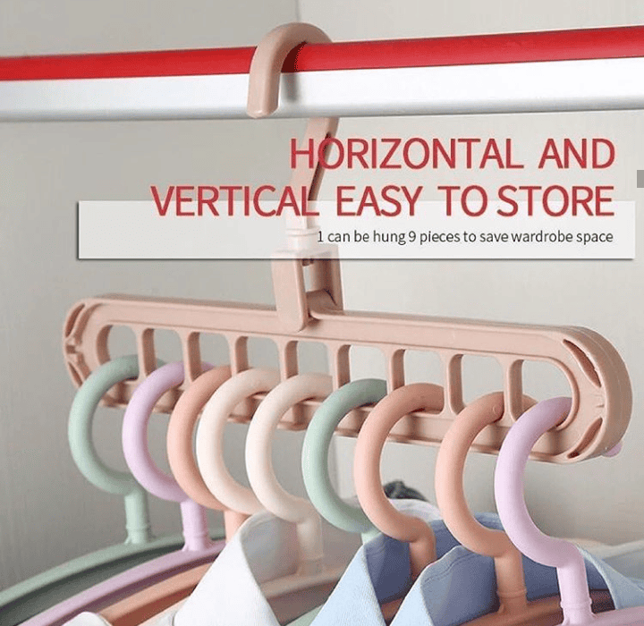360˚ Degree 9 Multi-Port Support Hanger, Space Saving Cloth Hanger 360˚ Degree 9 Multi-Port Support Hanger, Space Saving Cloth Hanger